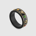 Gucci Double Icon With Gemstones Corundum 18K Gold Ring