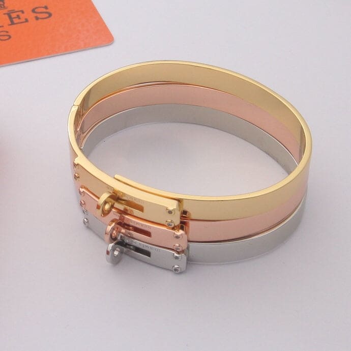 Hermes Kelly 18K White Gold Bracelet
