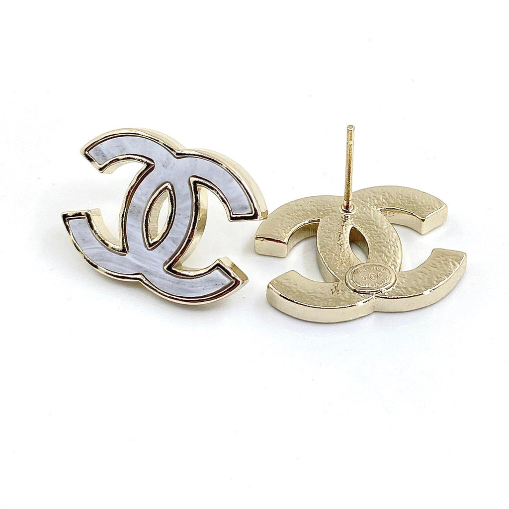 Chanel Marble 18K Gold Earrings