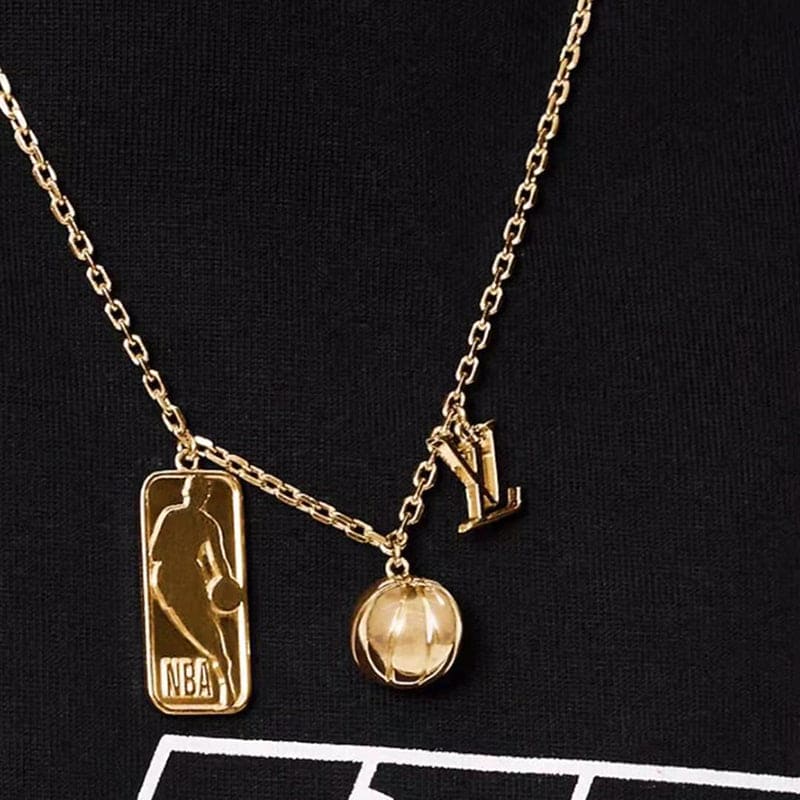 Louis Vuitton Tab Pendant 18K Gold Necklace