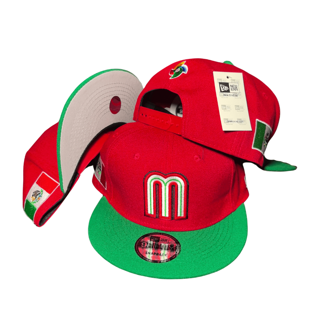 New Era 59Fifty Mexico World Baseball Classic Hat Red, Green – Snapback Cap