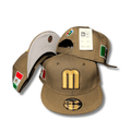 Mexico Baseball Brown with Gold Embroidered Logo and Flag Patches – Snapback Cap