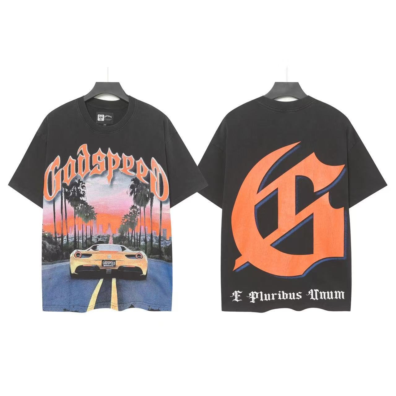 Godspeed Sunset Car Graphic T-Shirt — front