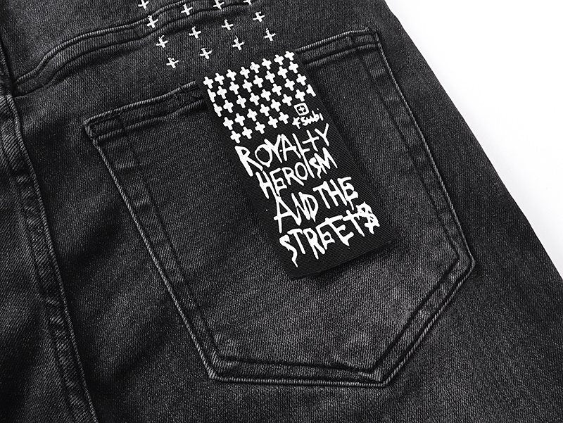 Ksubi Slim Tapered Graphic Jeans - Black — detail