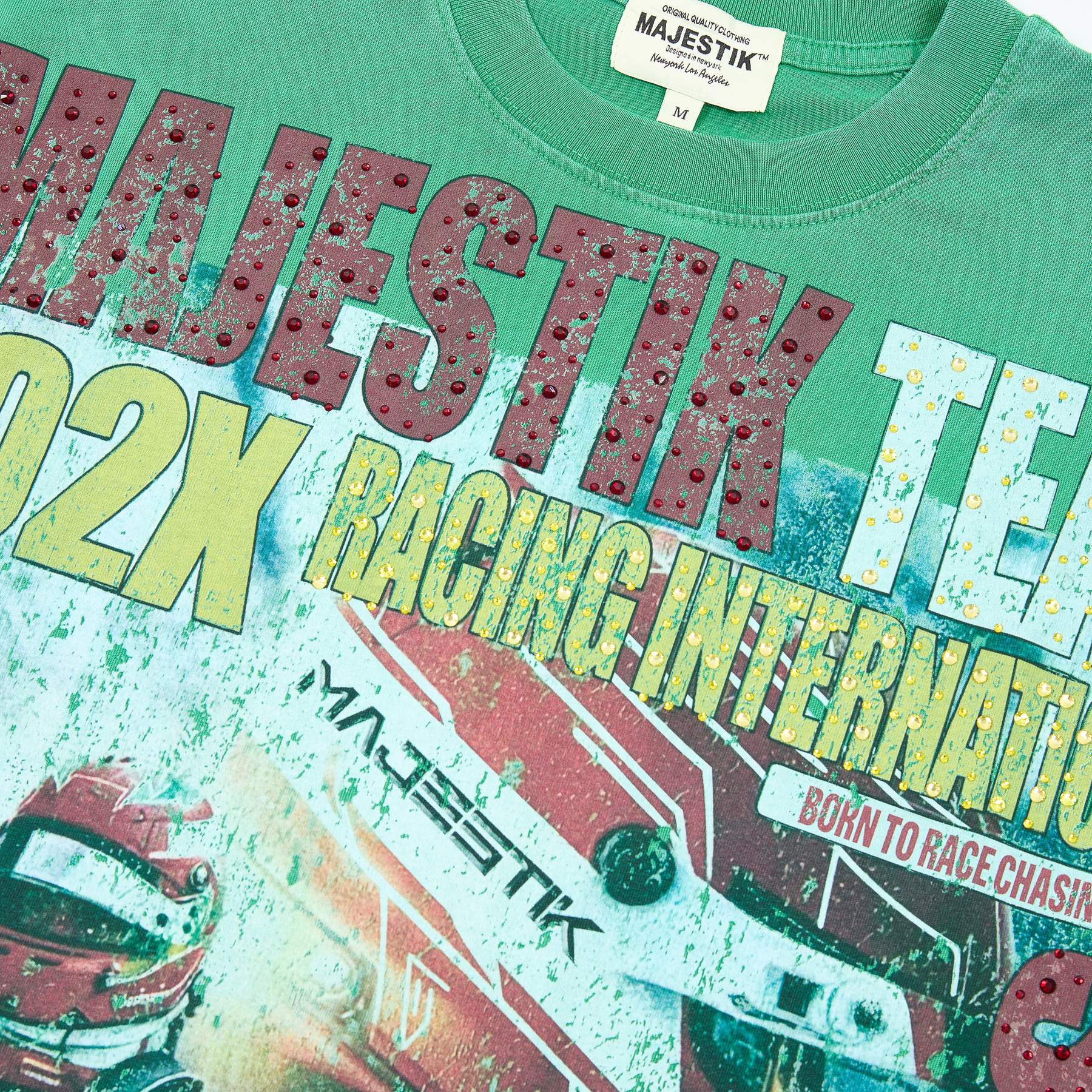 MAJESTIK Racing International 202X Green T-Shirt — neck_label