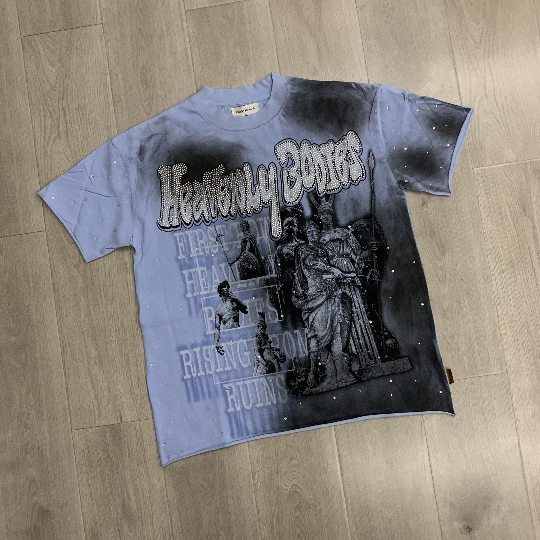 FIRST ROW Heavenly Bodies Rhinestone-Look Graphic T-Shirt — front