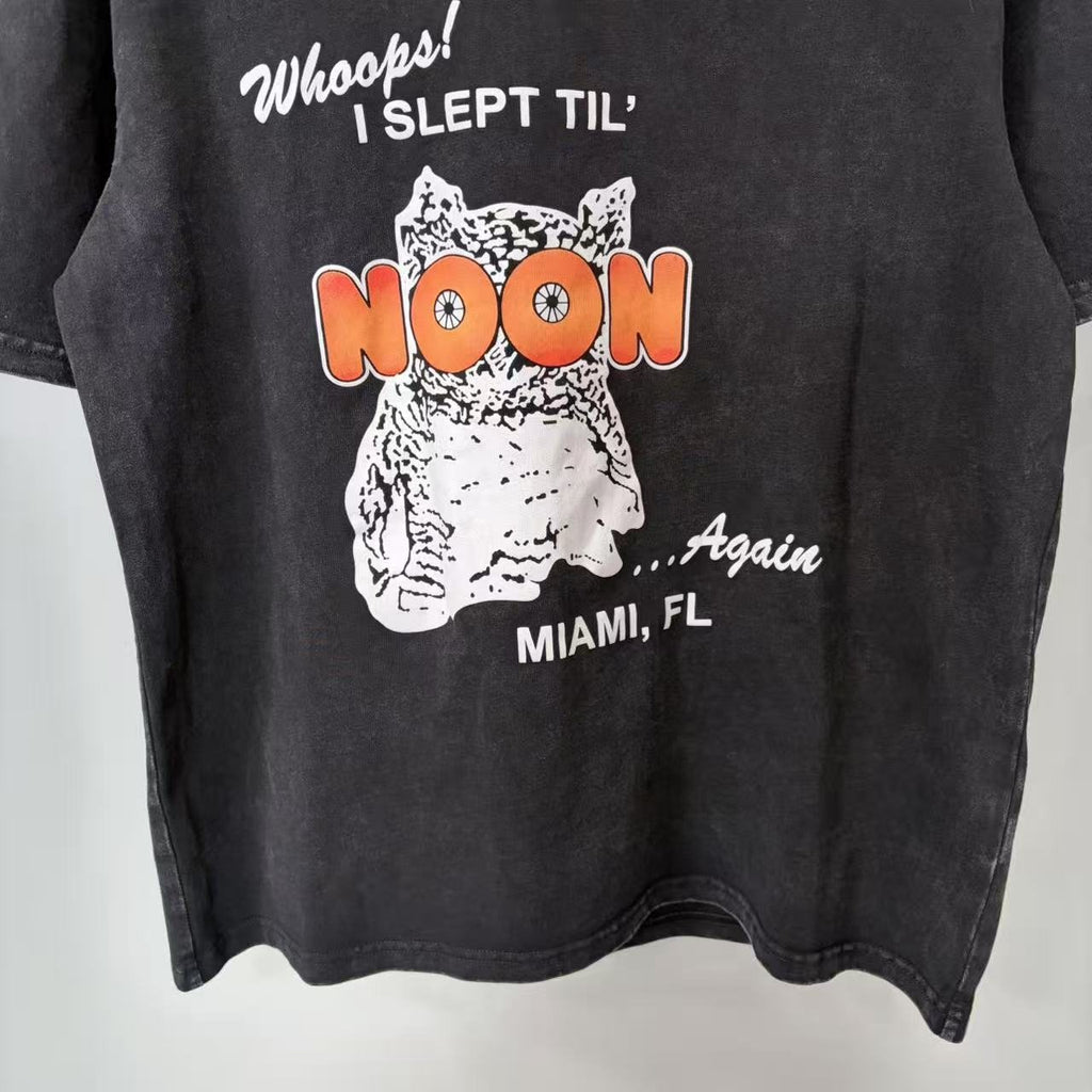 TRIPLE SEVENS Washed Black Front & Back Graphic T-Shirt — detail