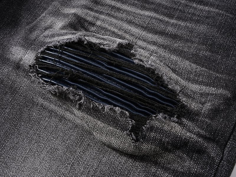 AMIRI Black Distressed Washed Jeans — detail