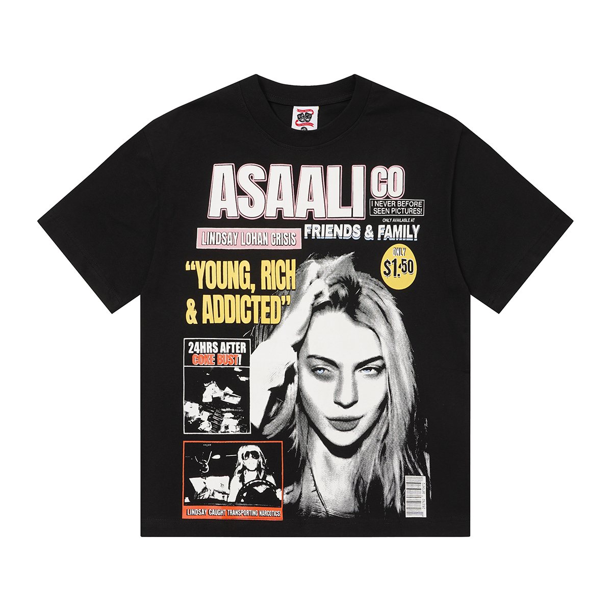 ASAALL Young Rich Addicted Portrait Graphic T-Shirt — hero
