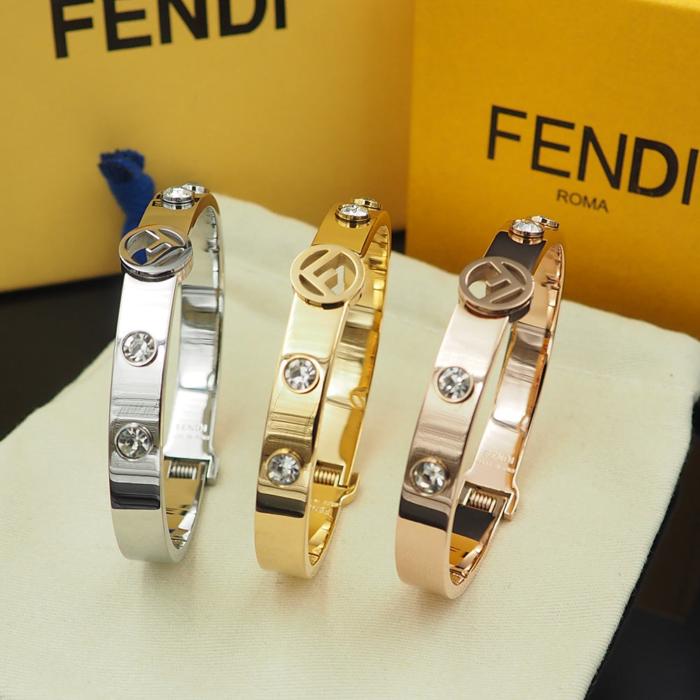 Fendi Is Crystals 18K Gold Bracelet