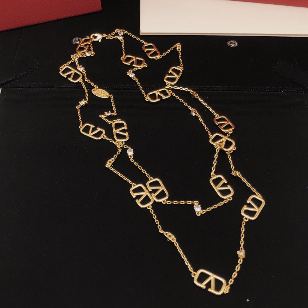 Valentino Long Diamonds 18K Gold Necklace