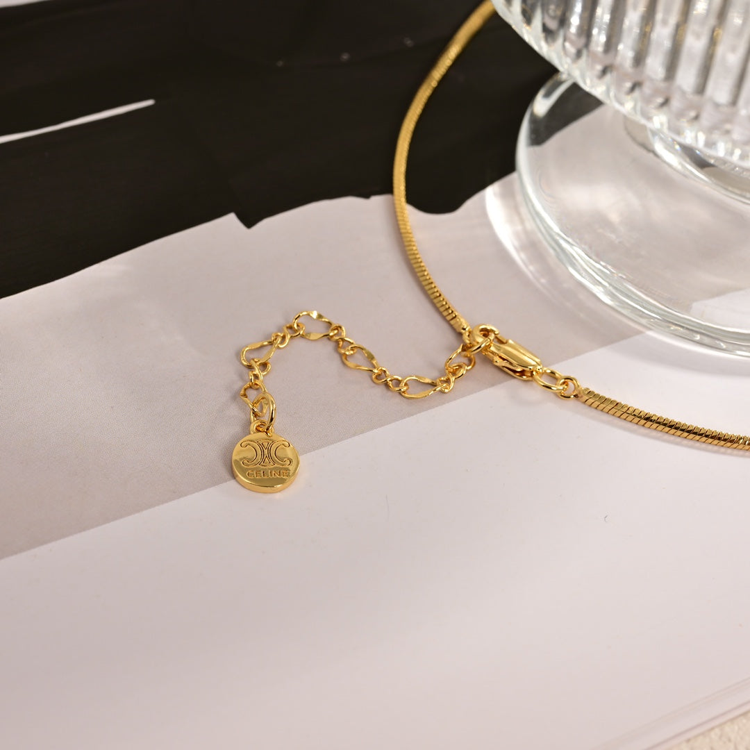 Celine Celine Pearl 18K Gold Necklace
