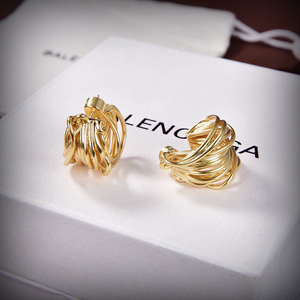Balenciaga Wire 18K Gold Earrings
