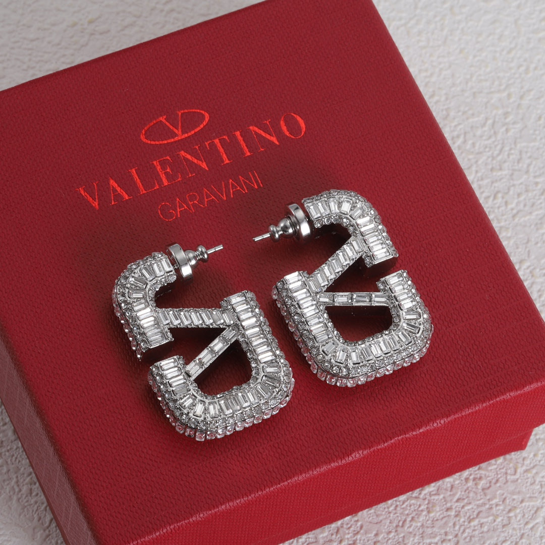 Valentino Crystals 18K Gold Earrings