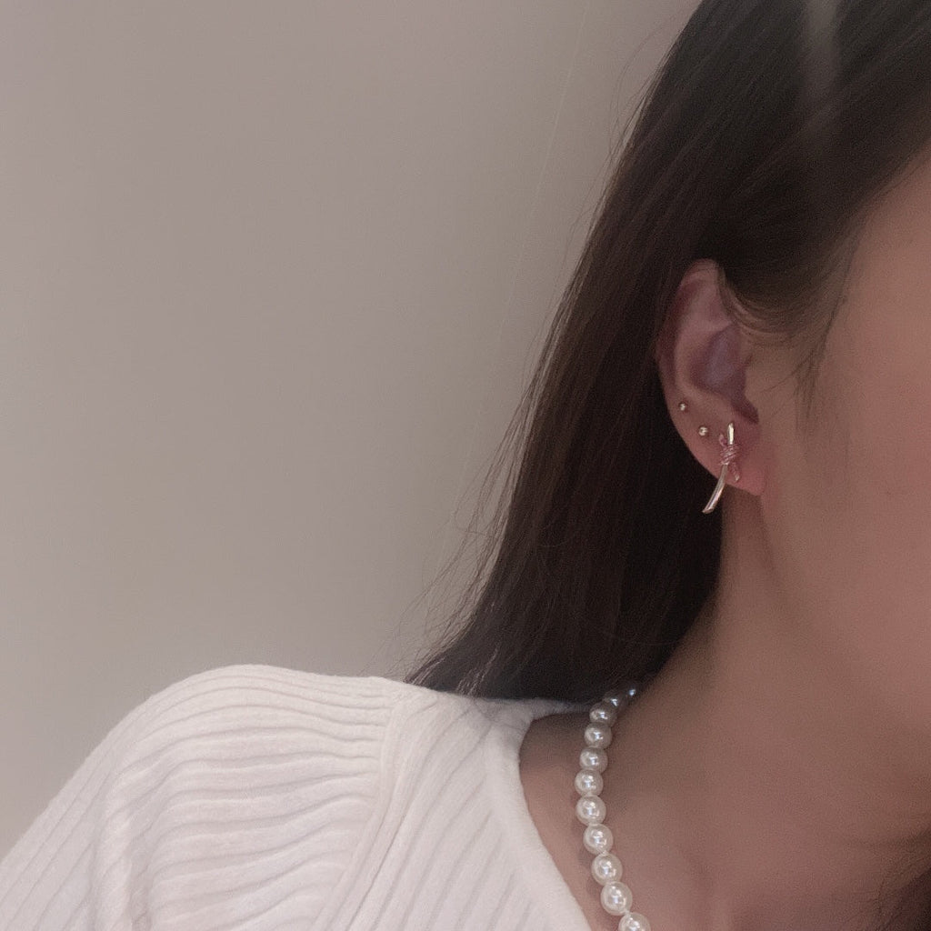 Tiffany Knot Pink Diamonds 18K Gold Earrings