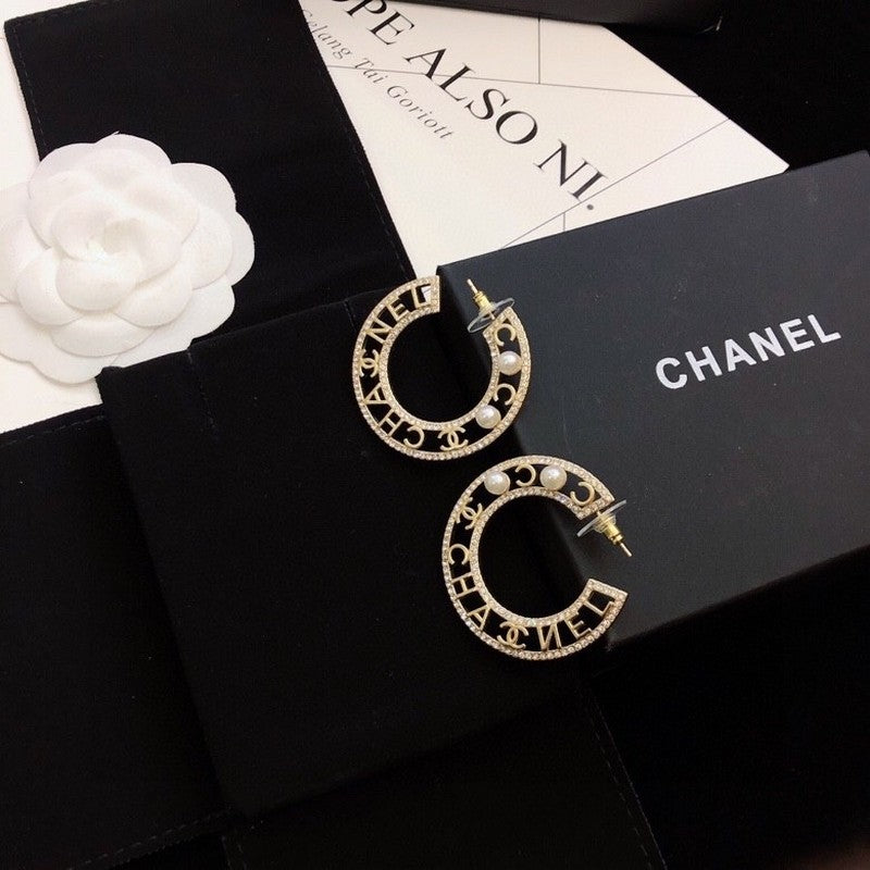 Chanel Circle Pearl 18K Gold Earrings