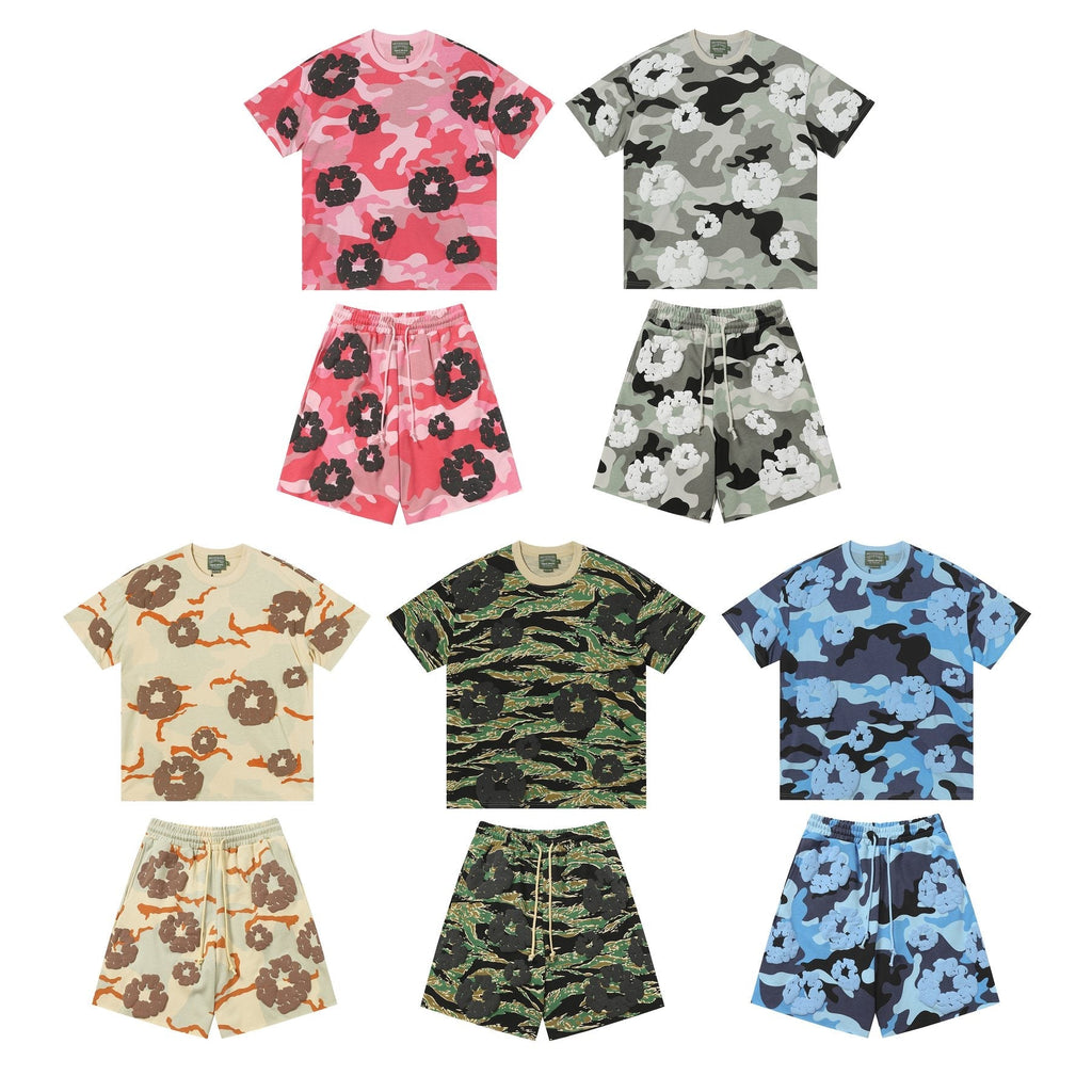 DENIM TEARS Cotton Flower Camo Short-Sleeve Set — comparison