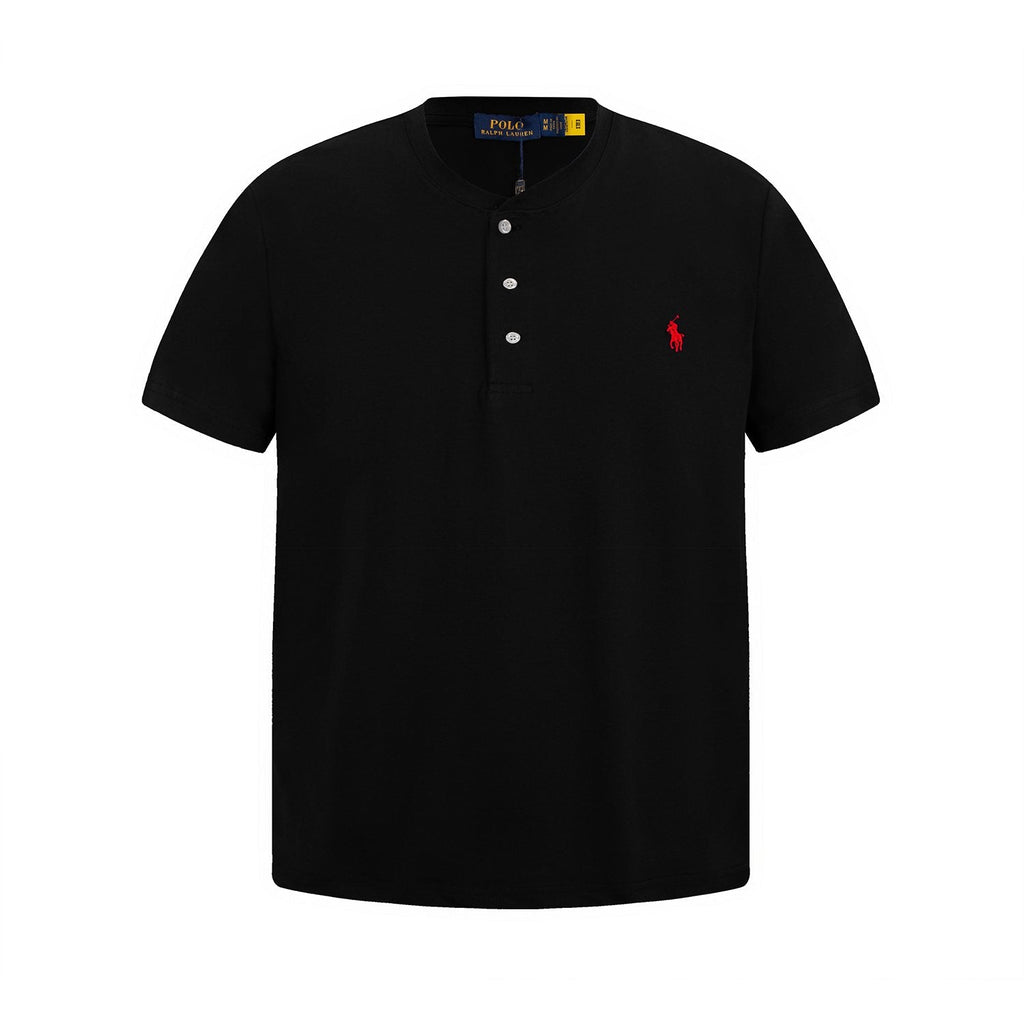 Test2-Ralph Lauren Embroidered Three-Button Henley Shirt — front